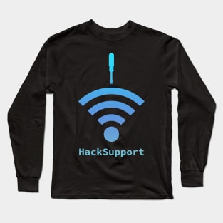 Copy of Hack-Support: A Cybersecurity Design (Blue) Long Sleeve T-Shirt